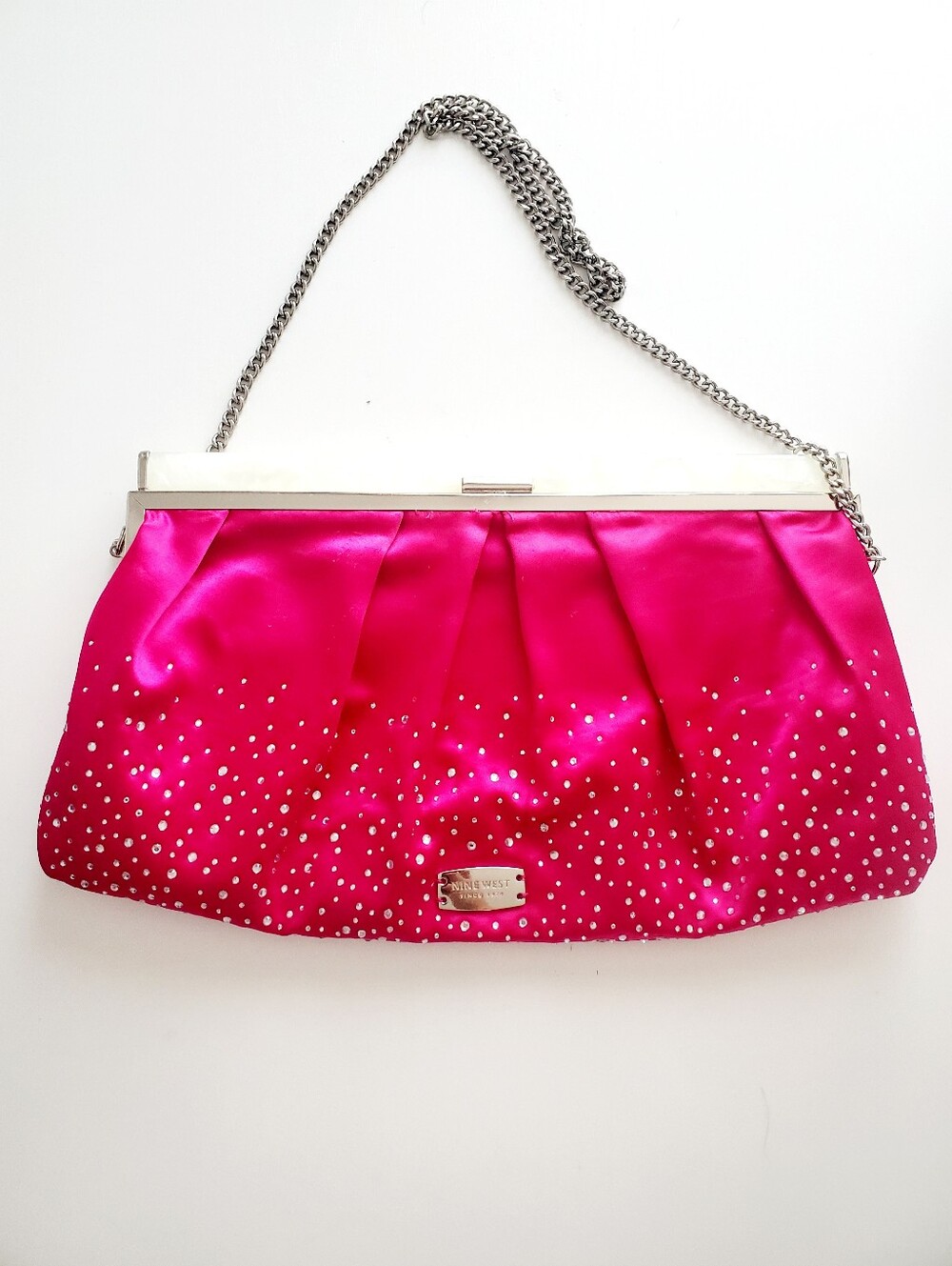 Nine West Pink Clutch with Silver Accents